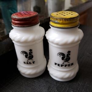 Vintage Milk Glass Salt and Pepper Shakers